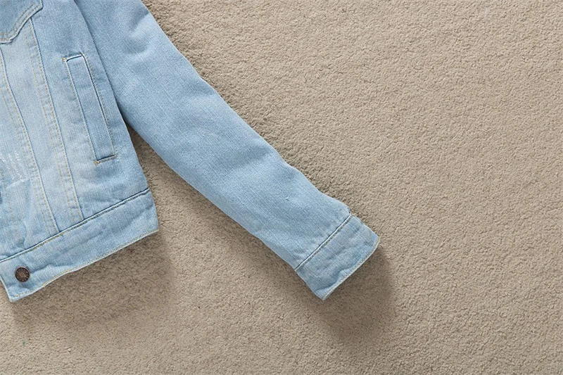2023 Autumn Winter Fleece Denim Jacket Women Big Fur Collar Short Coat Thicken Velvet Liner Warm Tops Lady Jean Coat Outerwear