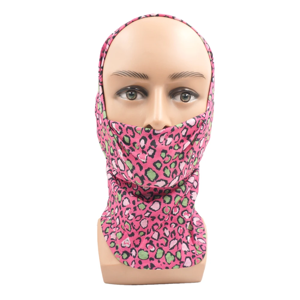 Animal Printed Neck Gaiter Bandana Leopard Pattern Tube Scarf for Women Men Headband for Cycling Hunting Hiking Camping Biking
