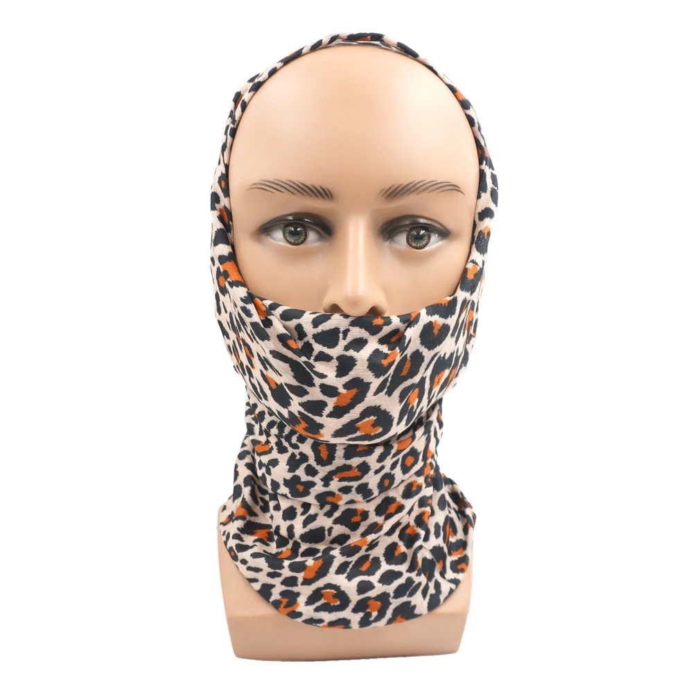 Animal Printed Neck Gaiter Bandana Leopard Pattern Tube Scarf for Women Men Headband for Cycling Hunting Hiking Camping Biking