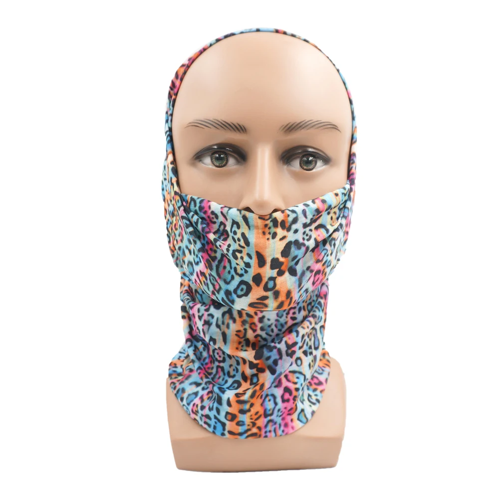 Animal Printed Neck Gaiter Bandana Leopard Pattern Tube Scarf for Women Men Headband for Cycling Hunting Hiking Camping Biking