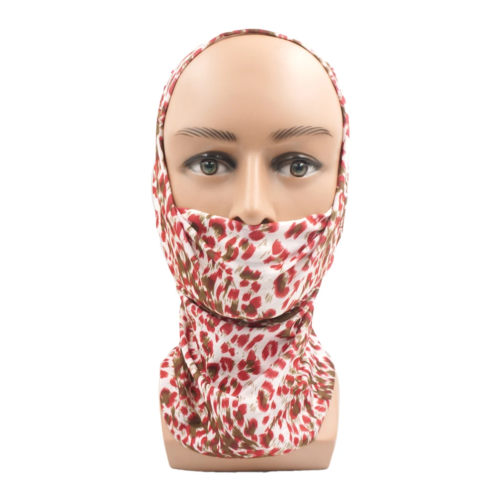 Animal Printed Neck Gaiter Bandana Leopard Pattern Tube Scarf for Women Men Headband for Cycling Hunting Hiking Camping Biking