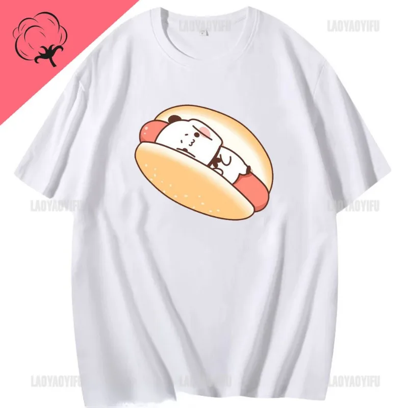 Kawaii Bubu Dudu Tshirt for Girl Cartoon Panda Bear Tee Women Clothing Men Summer Casual Tshirt Thirt Shirt Femme Cotton Tops