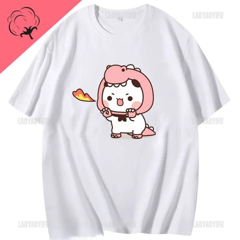 Kawaii Bubu Dudu Tshirt for Girl Cartoon Panda Bear Tee Women Clothing Men Summer Casual Tshirt Thirt Shirt Femme Cotton Tops