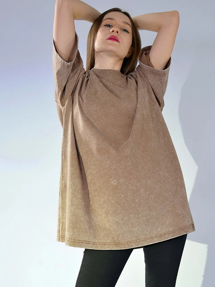 Washed Vintage Oversized T-shirts Women Cotton Top Summer Clothes Women Short Sleeve Tee Women's Oversize T Shirts For Woman