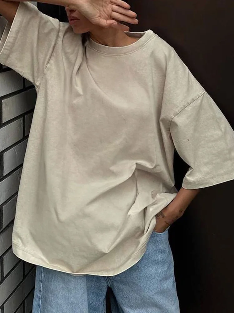 Washed Vintage Oversized T-shirts Women Cotton Top Summer Clothes Women Short Sleeve Tee Women's Oversize T Shirts For Woman