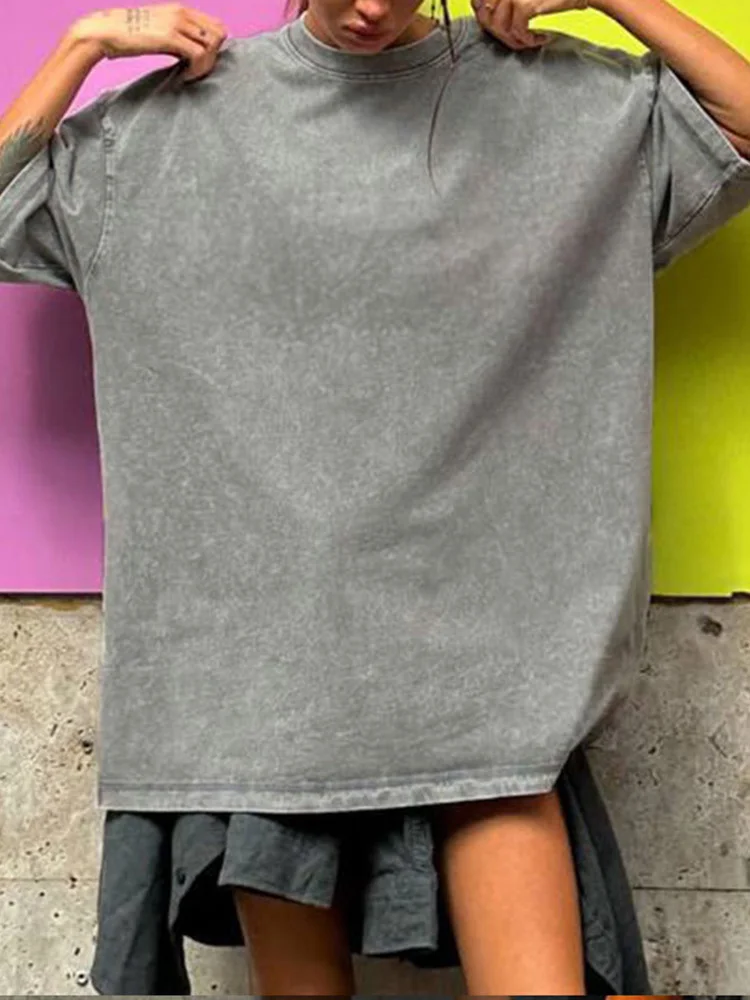 Washed Vintage Oversized T-shirts Women Cotton Top Summer Clothes Women Short Sleeve Tee Women's Oversize T Shirts For Woman