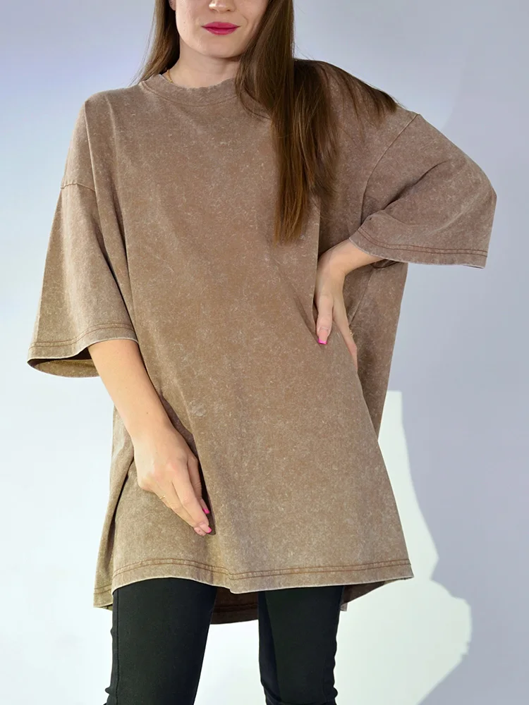 Washed Vintage Oversized T-shirts Women Cotton Top Summer Clothes Women Short Sleeve Tee Women's Oversize T Shirts For Woman