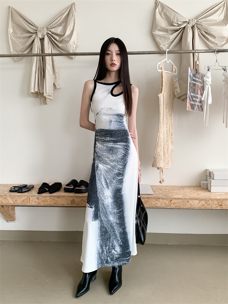 CHEERART Cut Out White Designer Long Dress For Women 2023 Sleeveless A Line Tunics Bodycon Midi Dress Summer Aesthetic Clothes