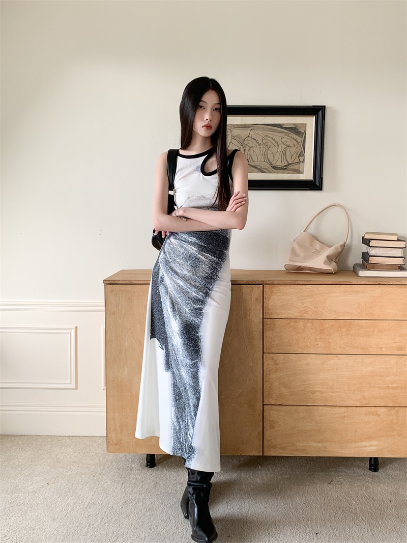 CHEERART Cut Out White Designer Long Dress For Women 2023 Sleeveless A Line Tunics Bodycon Midi Dress Summer Aesthetic Clothes