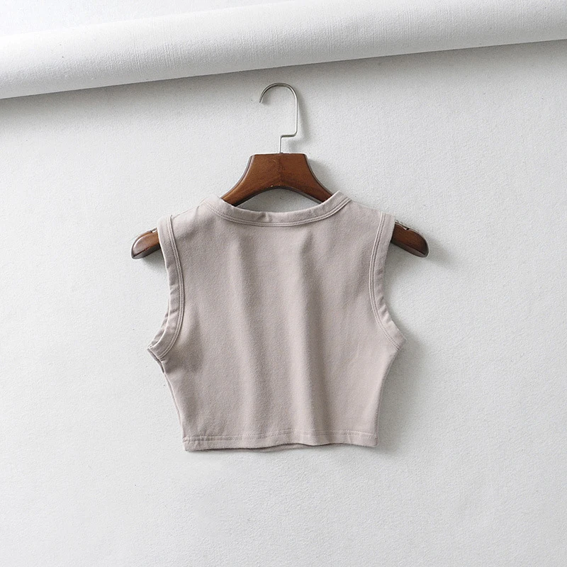 2024 Summer Vintage White Crop Tops Women Biker Black Punk Sexy Tank Top Korean Streetwear Cropped Sleeveless Top Feminino