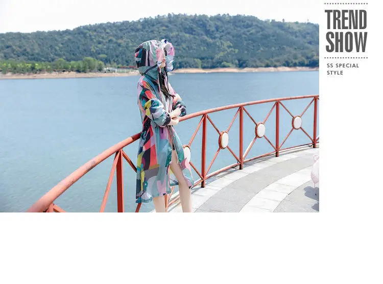 Summer Women's Sun Protection Clothing New UV Protection Jacket Breathable Thin Korean Mid Length Coat Outdoor Active Clothing