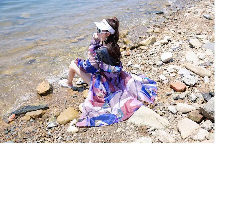 Summer Women's Sun Protection Clothing New UV Protection Jacket Breathable Thin Korean Mid Length Coat Outdoor Active Clothing
