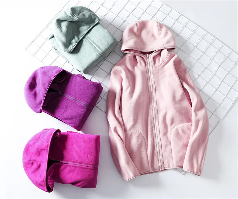 Women Hoodie Winter Coral Fleece Outdoor Jacket Women Add Velvet Thickened Warm Double-sided Cardigan Jacket Female Hoody W2407