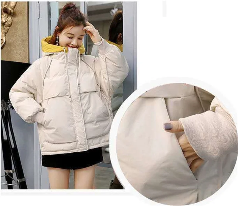 Female New Down Cotton Clothing Jacket 2025 Winter Women Short Cotton Clothing Loose Student Of Facial Bag Clothing Jacket A279