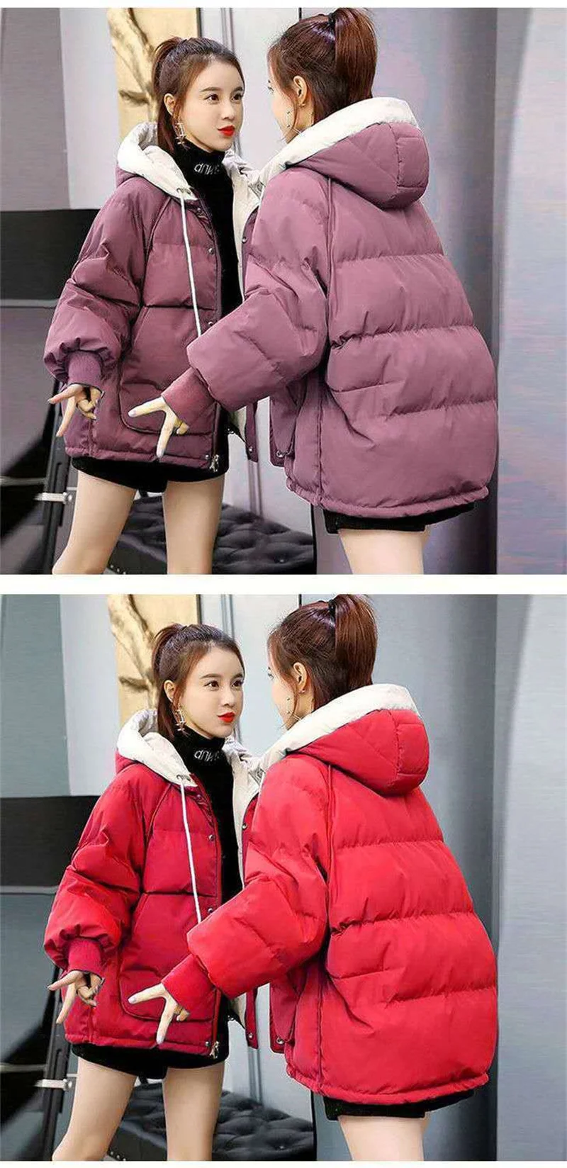 Female New Down Cotton Clothing Jacket 2025 Winter Women Short Cotton Clothing Loose Student Of Facial Bag Clothing Jacket A279