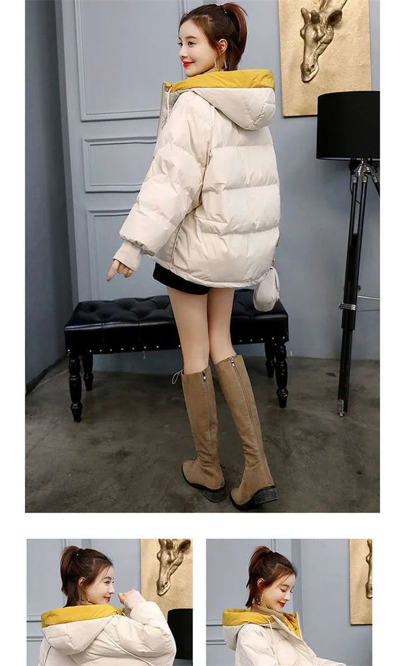 Female New Down Cotton Clothing Jacket 2025 Winter Women Short Cotton Clothing Loose Student Of Facial Bag Clothing Jacket A279