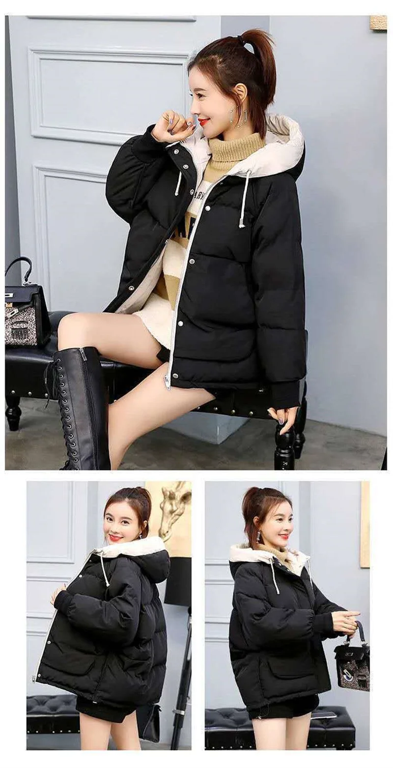Female New Down Cotton Clothing Jacket 2025 Winter Women Short Cotton Clothing Loose Student Of Facial Bag Clothing Jacket A279