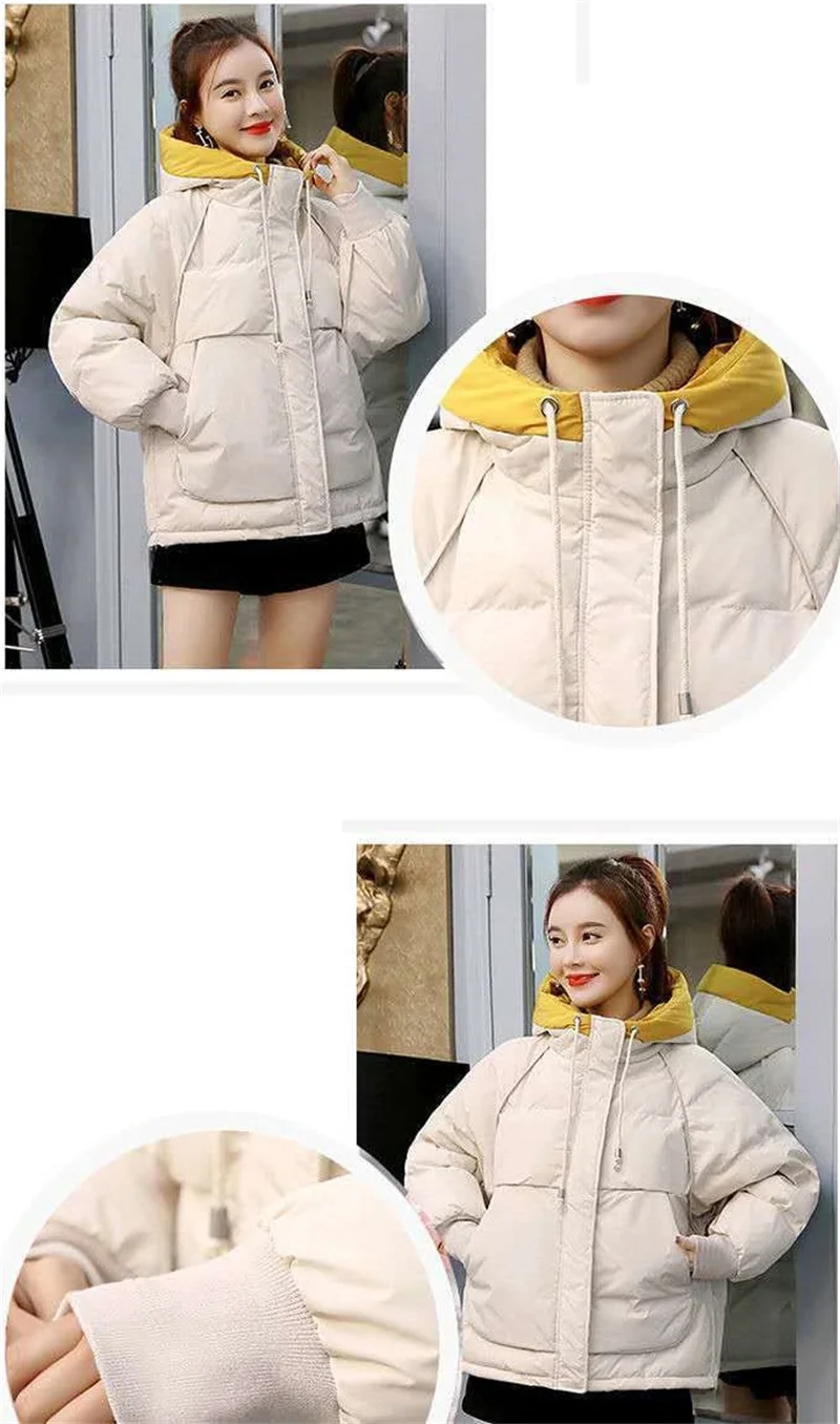 Female New Down Cotton Clothing Jacket 2025 Winter Women Short Cotton Clothing Loose Student Of Facial Bag Clothing Jacket A279