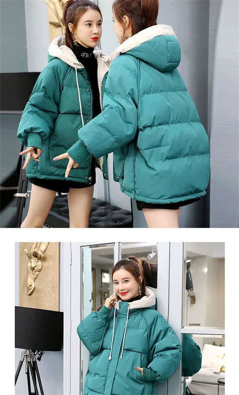 Female New Down Cotton Clothing Jacket 2025 Winter Women Short Cotton Clothing Loose Student Of Facial Bag Clothing Jacket A279
