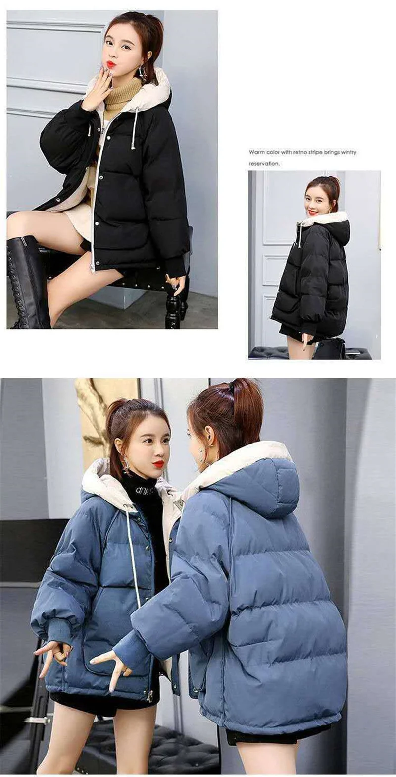 Female New Down Cotton Clothing Jacket 2025 Winter Women Short Cotton Clothing Loose Student Of Facial Bag Clothing Jacket A279