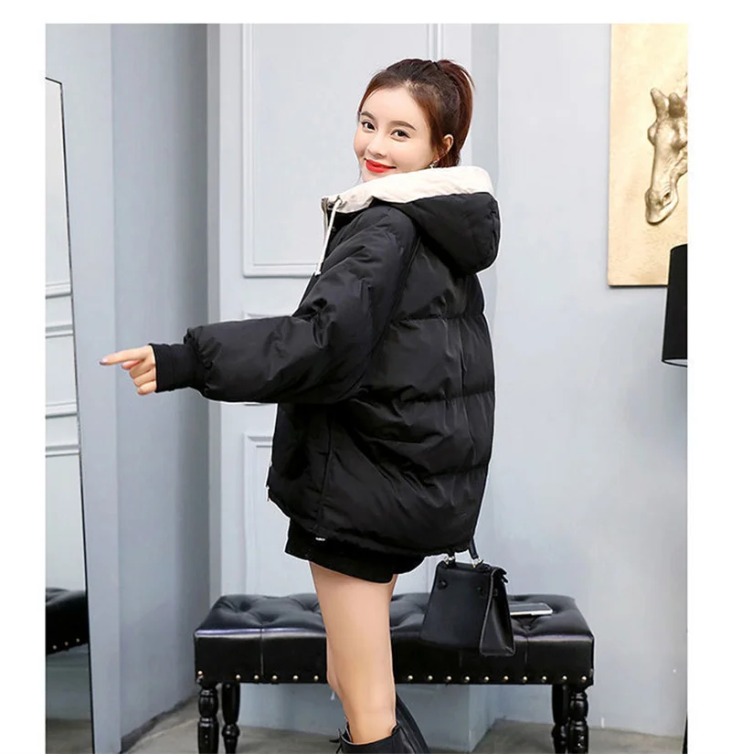Female New Down Cotton Clothing Jacket 2025 Winter Women Short Cotton Clothing Loose Student Of Facial Bag Clothing Jacket A279