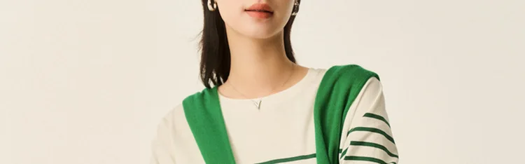 EMBELLIKE Marine Crew Neck Striped T Shirt Women Long Sleeve Combed Cotton Tops Tees Regular Fit S-XL