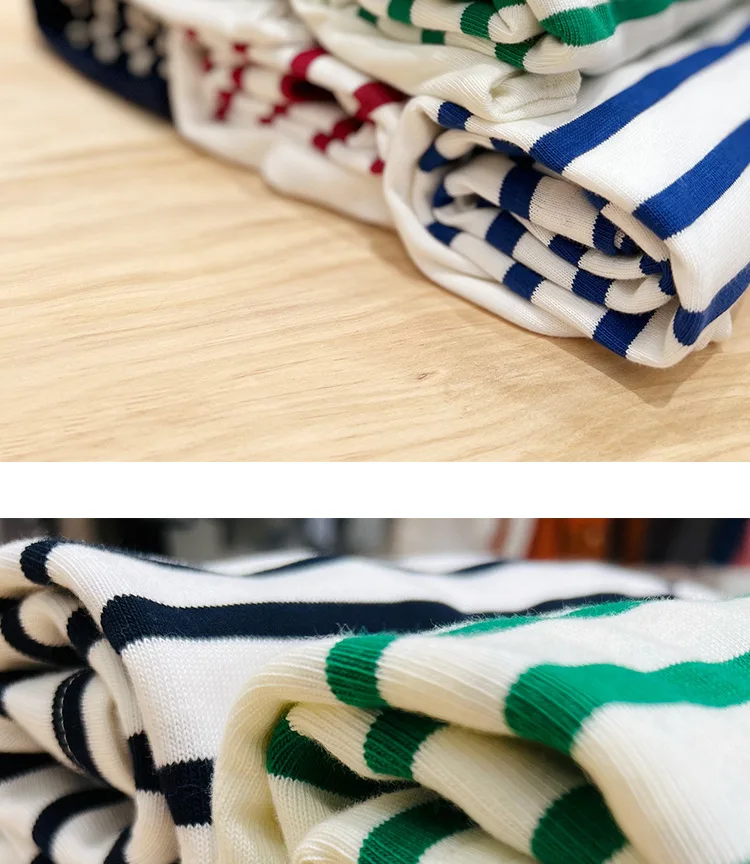 EMBELLIKE Marine Crew Neck Striped T Shirt Women Long Sleeve Combed Cotton Tops Tees Regular Fit S-XL