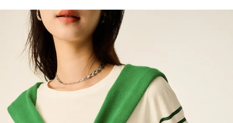EMBELLIKE Marine Crew Neck Striped T Shirt Women Long Sleeve Combed Cotton Tops Tees Regular Fit S-XL
