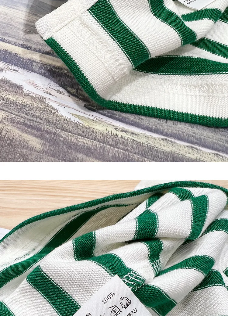 EMBELLIKE Marine Crew Neck Striped T Shirt Women Long Sleeve Combed Cotton Tops Tees Regular Fit S-XL