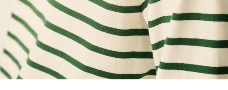 EMBELLIKE Marine Crew Neck Striped T Shirt Women Long Sleeve Combed Cotton Tops Tees Regular Fit S-XL