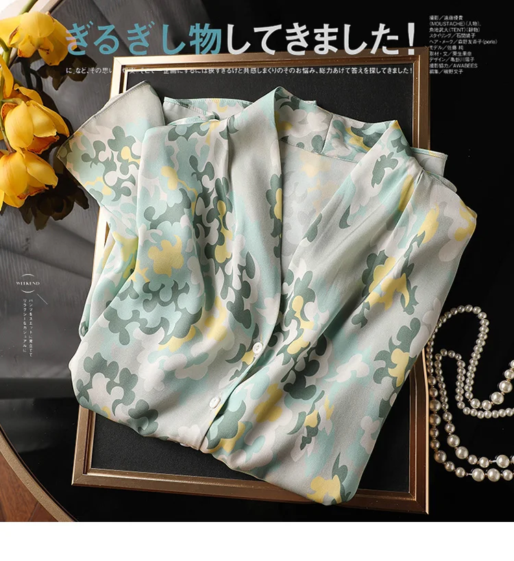 New Arrival Women blouses Blusa Mujer Spring Summer Fashion V-neck Ladies' Button-Down Shirt for Work and Casual