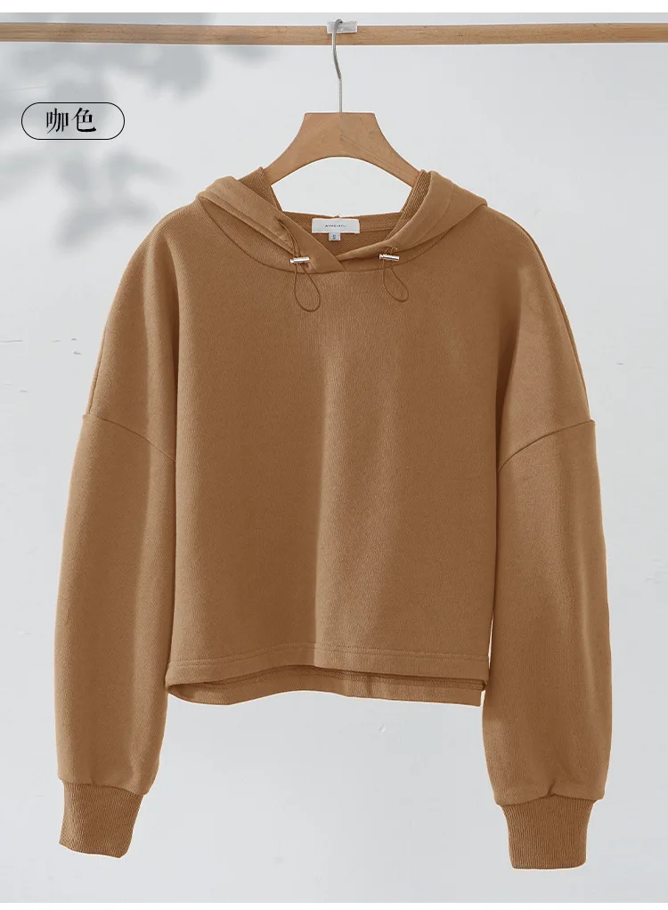 100% Cotton Oversize Hoodies Women Long Sleeve Jogger Yoga Ladies Sweatshirt Harajuku Streetwear Pullovers