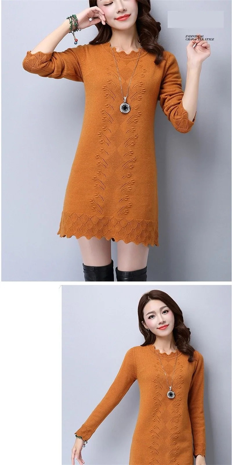 Women Sweaters Pullovers 2024 New Autumn Winter Clothes Long Knitted Sweater Knitwear Female Long Sleeve Jumper Bottoming Tops