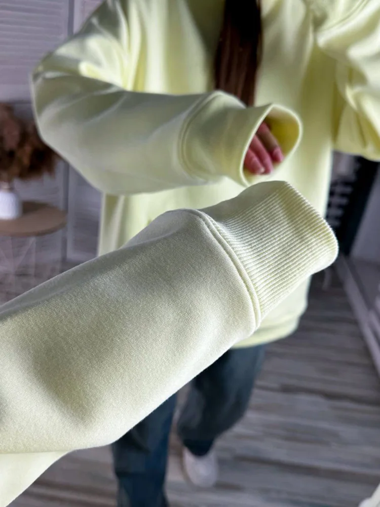Streamgirl Fleece Oversize Hoodies Women Winter Warm Sweatshirt Pink Thick Velvet Pullovers Loose Women Hooded Sweatshirt Coats