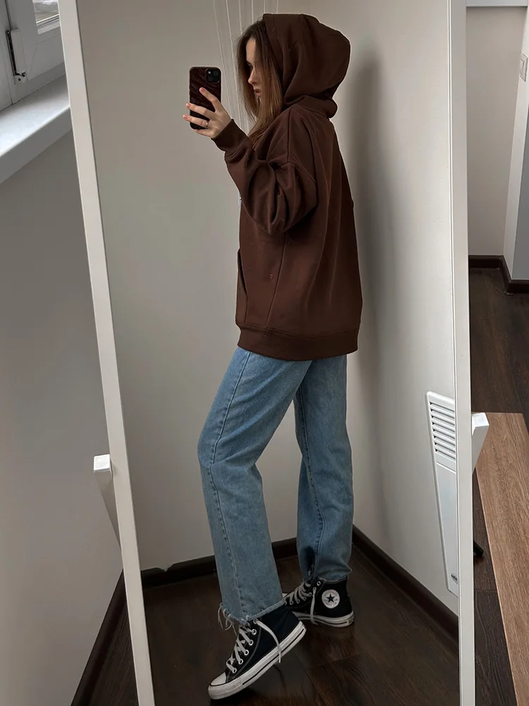 Streamgirl Fleece Oversize Hoodies Women Winter Warm Sweatshirt Pink Thick Velvet Pullovers Loose Women Hooded Sweatshirt Coats