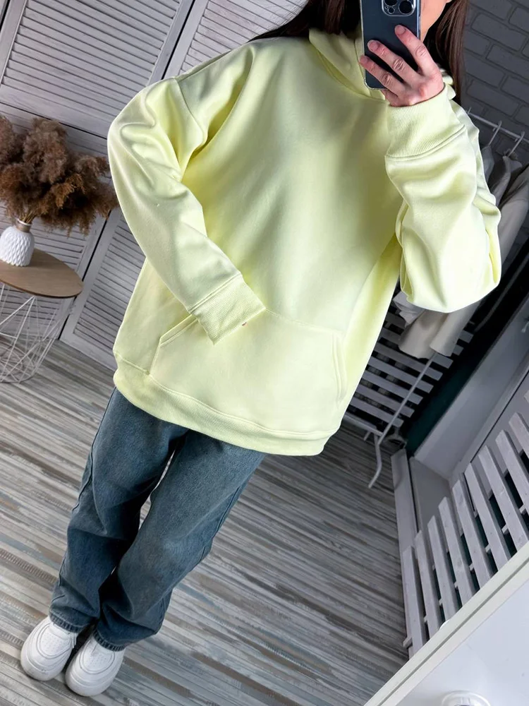 Streamgirl Fleece Oversize Hoodies Women Winter Warm Sweatshirt Pink Thick Velvet Pullovers Loose Women Hooded Sweatshirt Coats