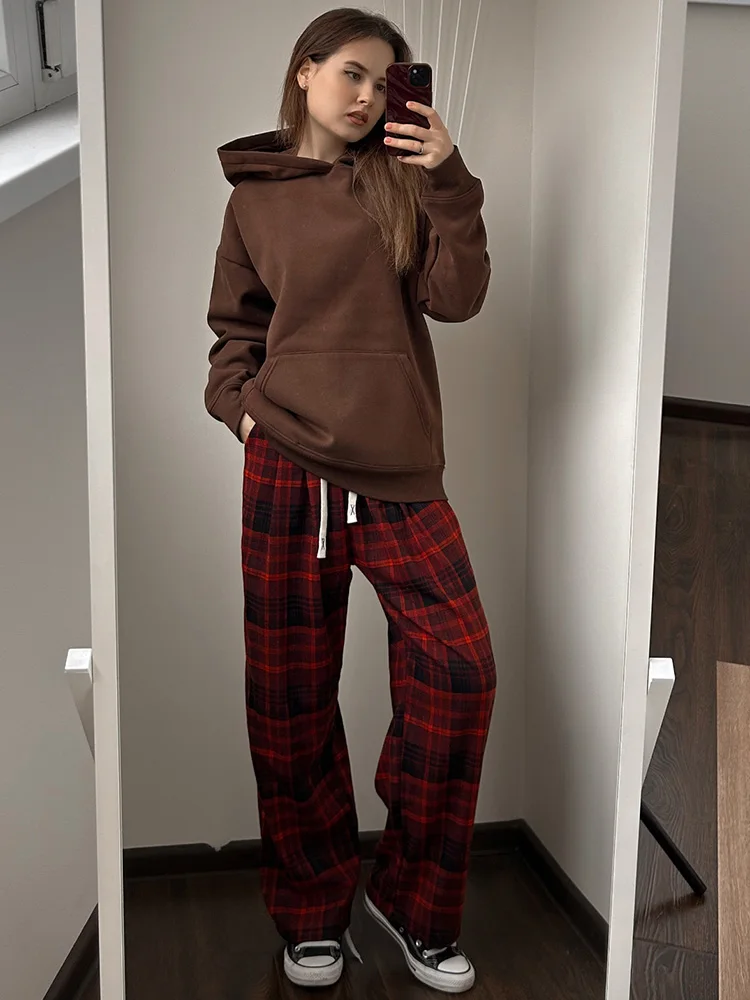 Streamgirl Fleece Oversize Hoodies Women Winter Warm Sweatshirt Pink Thick Velvet Pullovers Loose Women Hooded Sweatshirt Coats