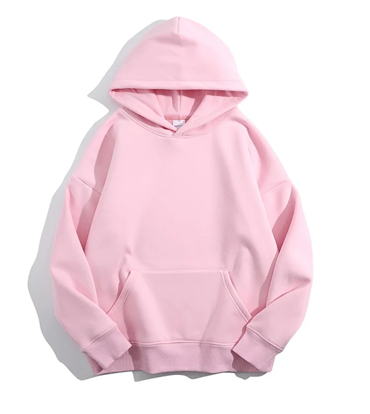 Streamgirl Fleece Oversize Hoodies Women Winter Warm Sweatshirt Pink Thick Velvet Pullovers Loose Women Hooded Sweatshirt Coats
