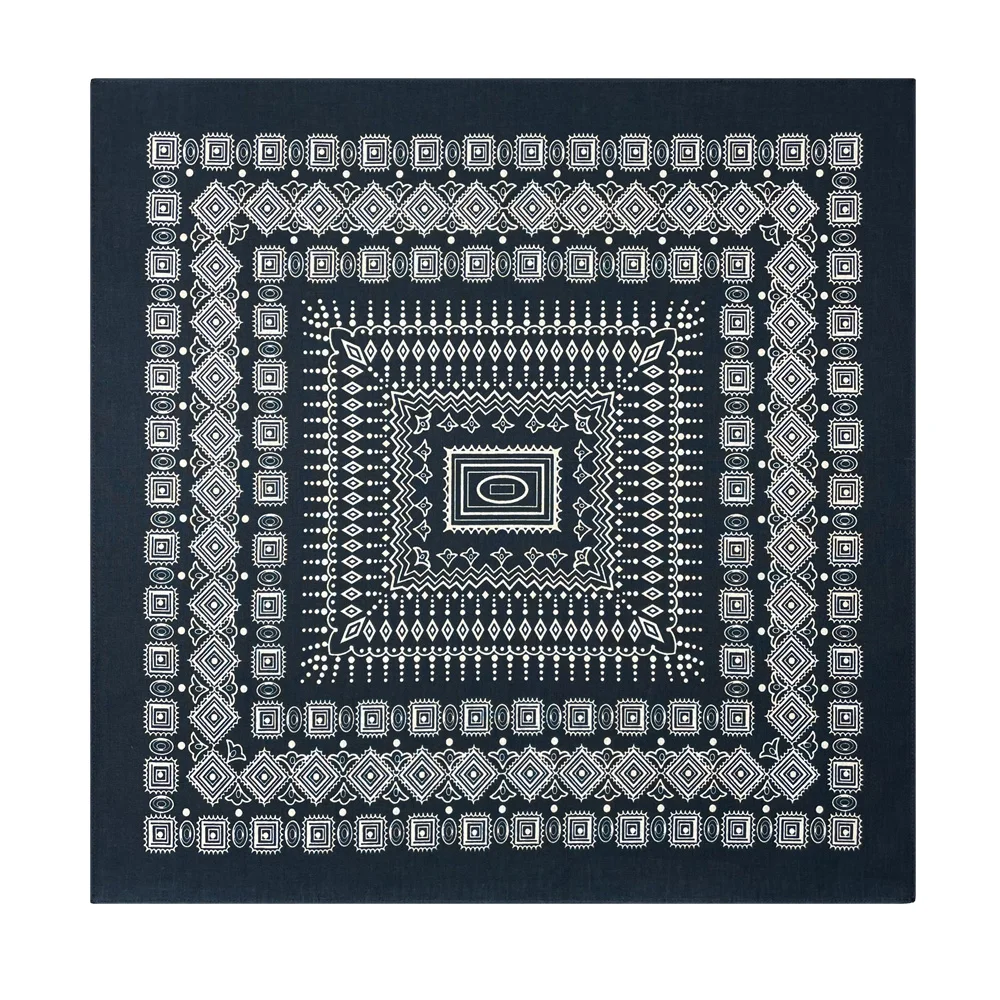 Navy Blue High Quality Hip Hop Cotton Square Scarf Men Sailboat Nautical Bandana Scarf Headband Paisley Gifts For Boys/Girls