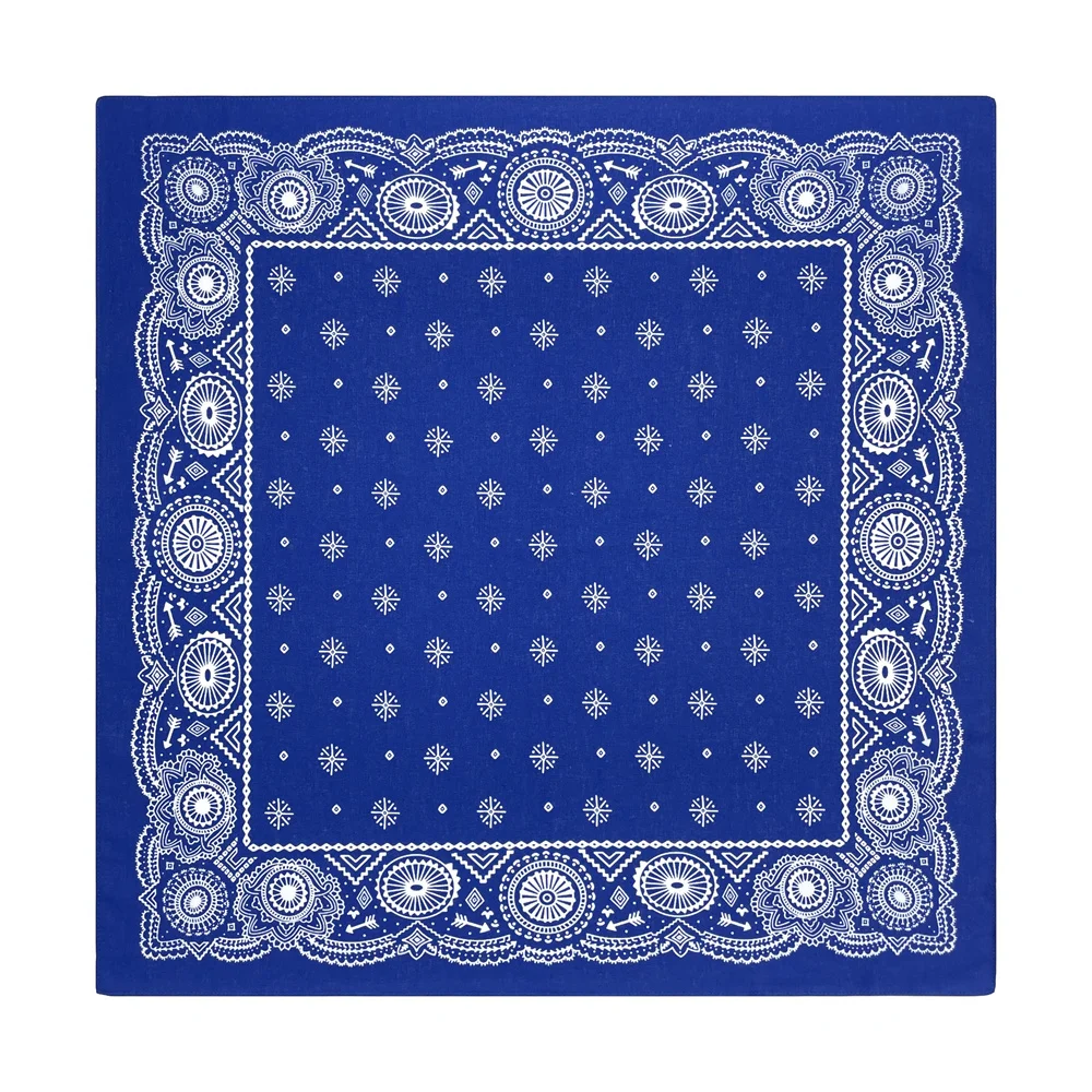 Navy Blue High Quality Hip Hop Cotton Square Scarf Men Sailboat Nautical Bandana Scarf Headband Paisley Gifts For Boys/Girls
