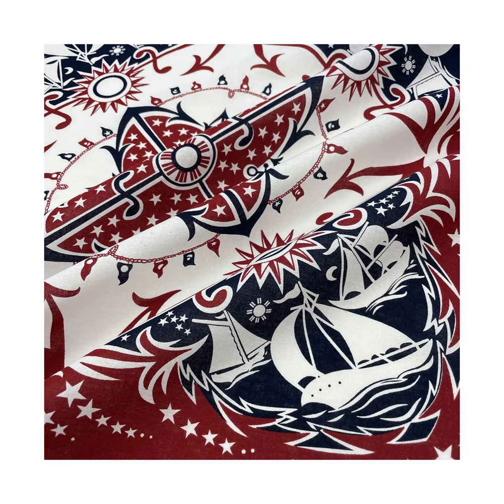 Navy Blue High Quality Hip Hop Cotton Square Scarf Men Sailboat Nautical Bandana Scarf Headband Paisley Gifts For Boys/Girls