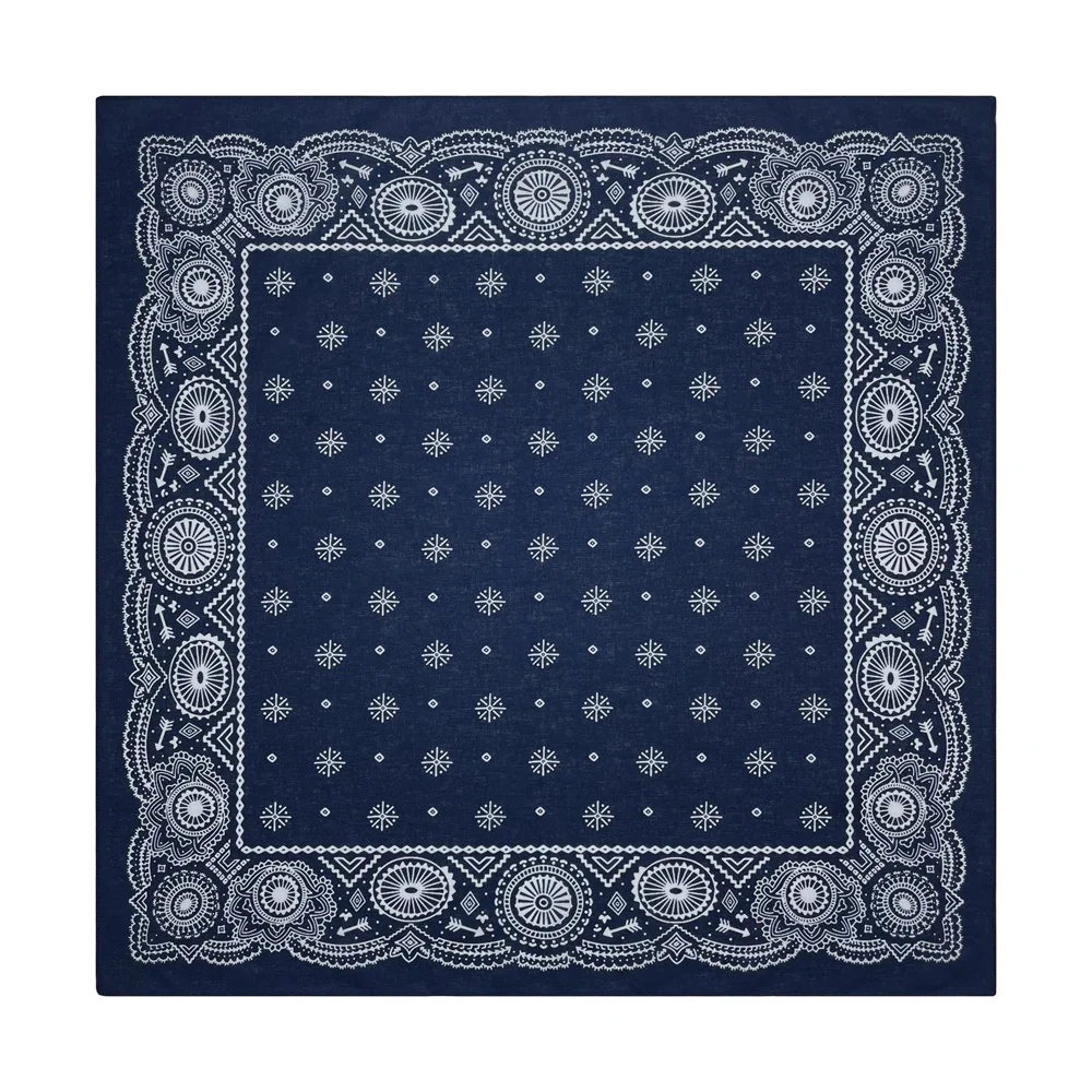 Navy Blue High Quality Hip Hop Cotton Square Scarf Men Sailboat Nautical Bandana Scarf Headband Paisley Gifts For Boys/Girls