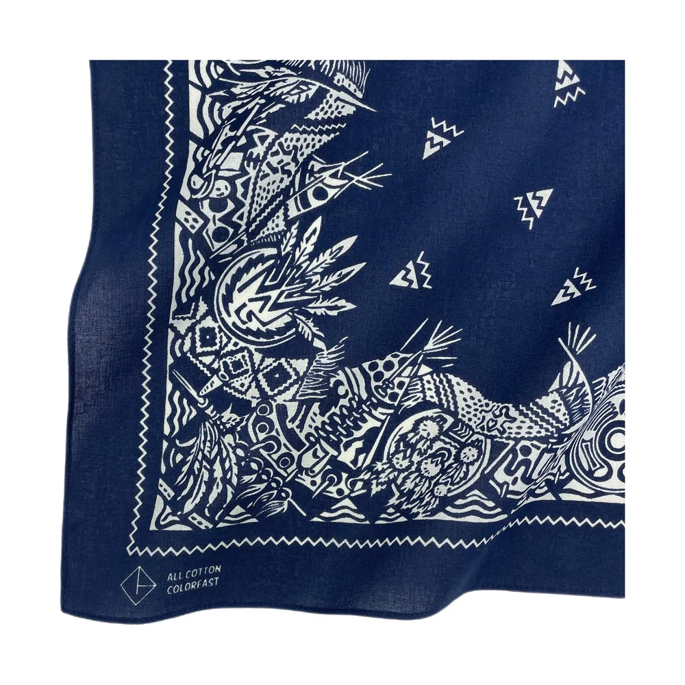 Navy Blue High Quality Hip Hop Cotton Square Scarf Men Sailboat Nautical Bandana Scarf Headband Paisley Gifts For Boys/Girls