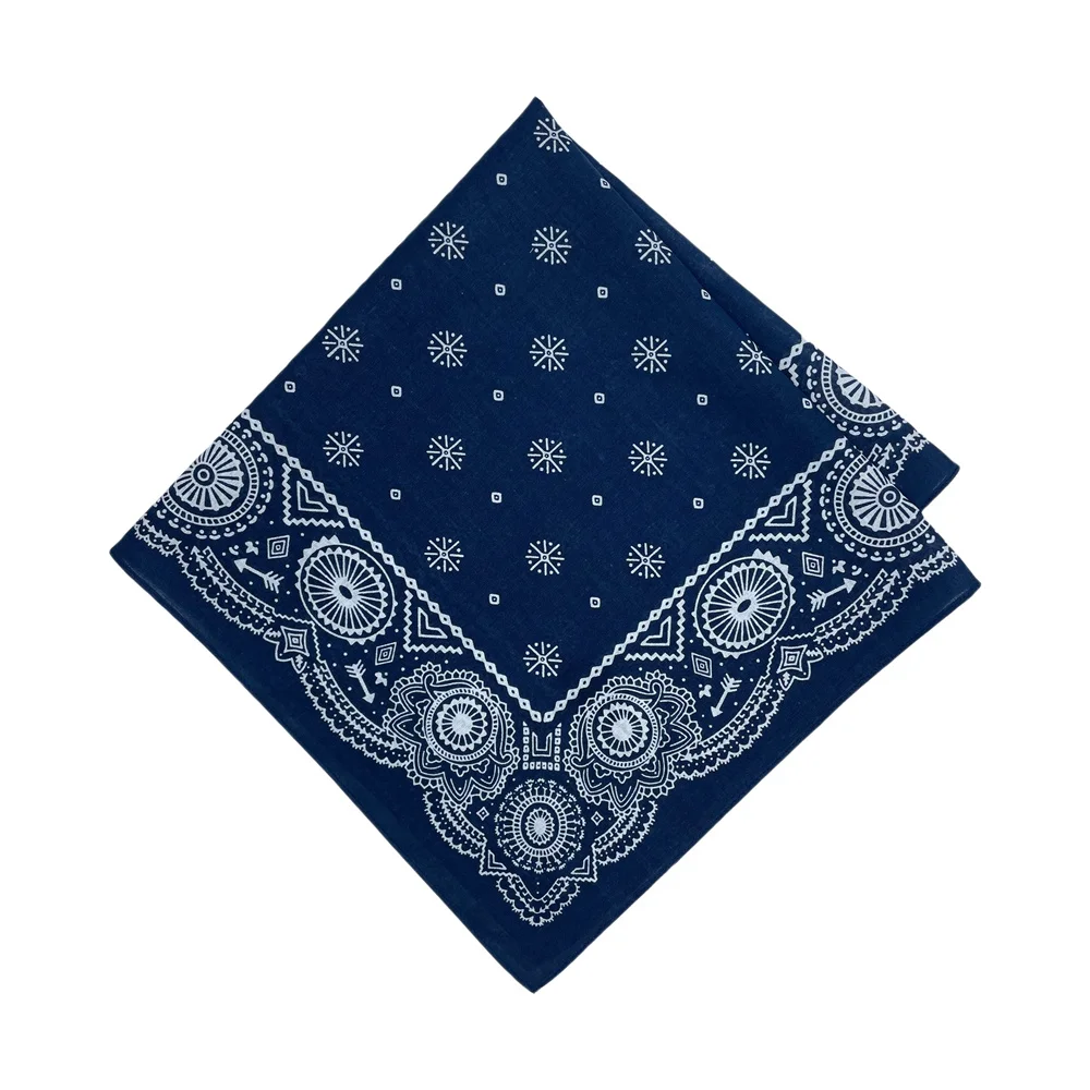 Navy Blue High Quality Hip Hop Cotton Square Scarf Men Sailboat Nautical Bandana Scarf Headband Paisley Gifts For Boys/Girls