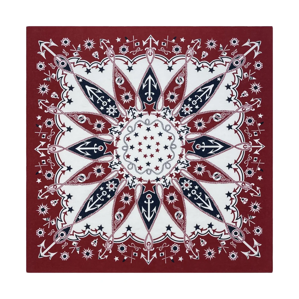 Navy Blue High Quality Hip Hop Cotton Square Scarf Men Sailboat Nautical Bandana Scarf Headband Paisley Gifts For Boys/Girls
