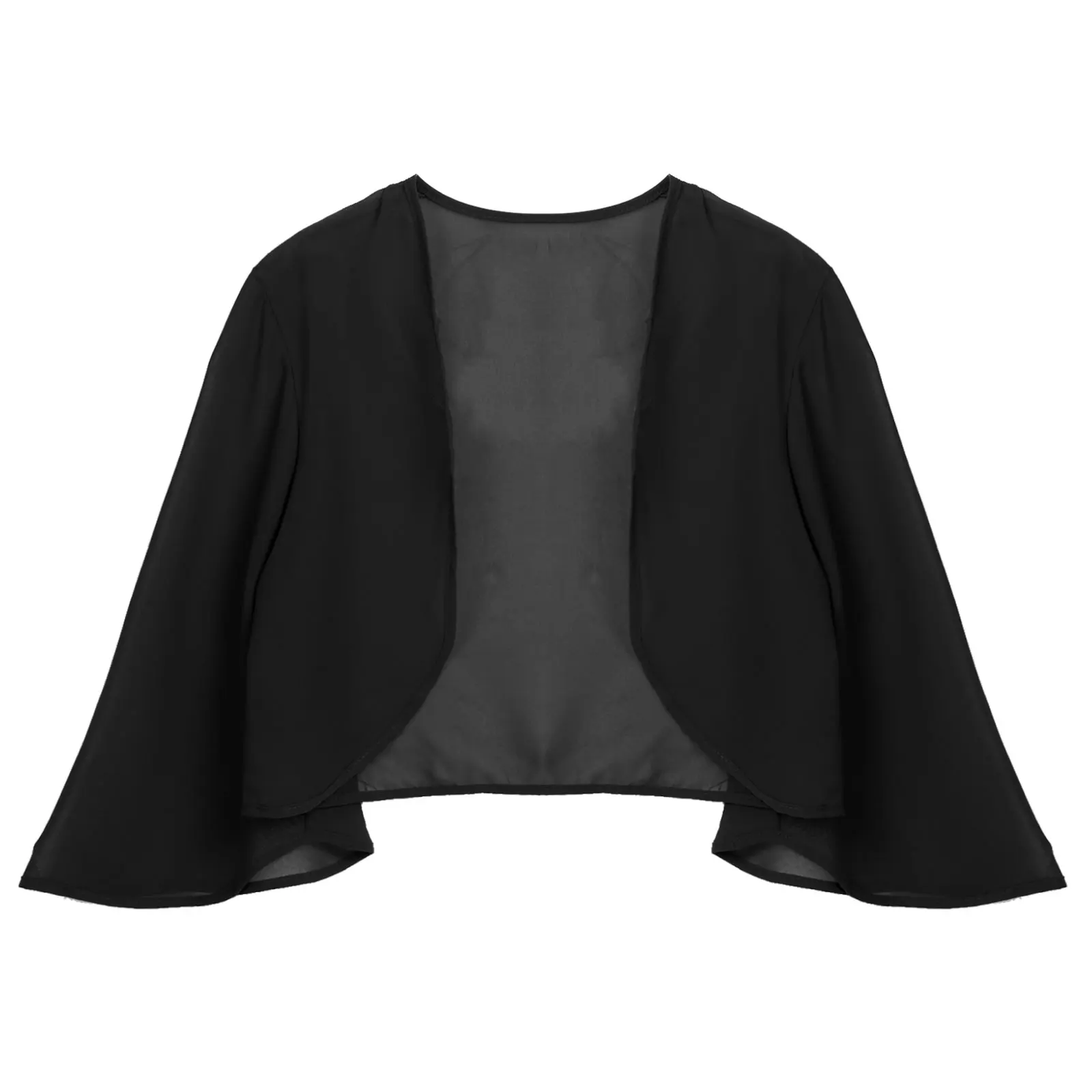 Womens 3/4 Sleeve Chiffon Cardigan Bolero Elegant Summer Ladies Wedding Wraps Shrug Bridal Bolero Long Shawl Evening Cover Up