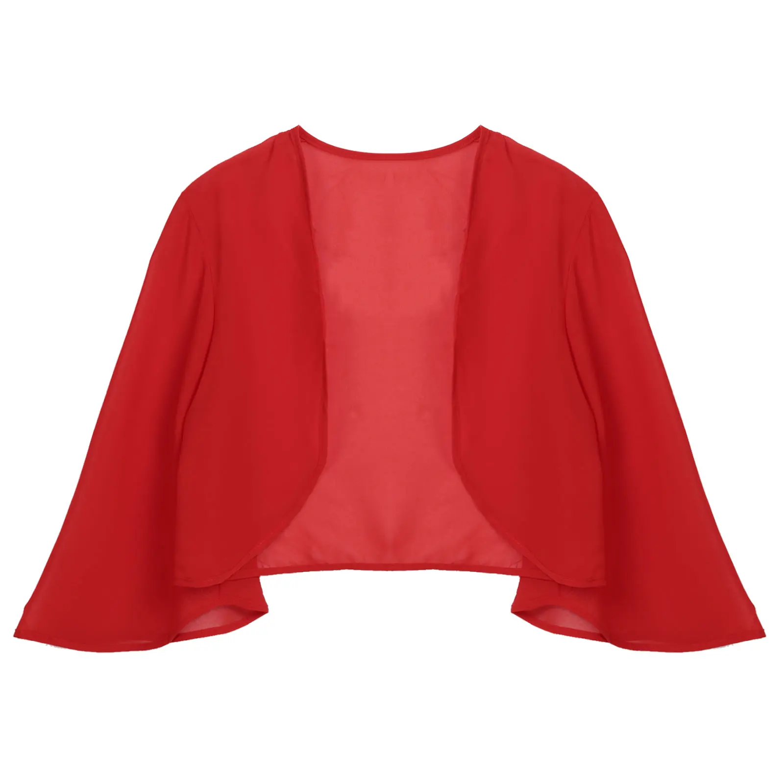 Womens 3/4 Sleeve Chiffon Cardigan Bolero Elegant Summer Ladies Wedding Wraps Shrug Bridal Bolero Long Shawl Evening Cover Up
