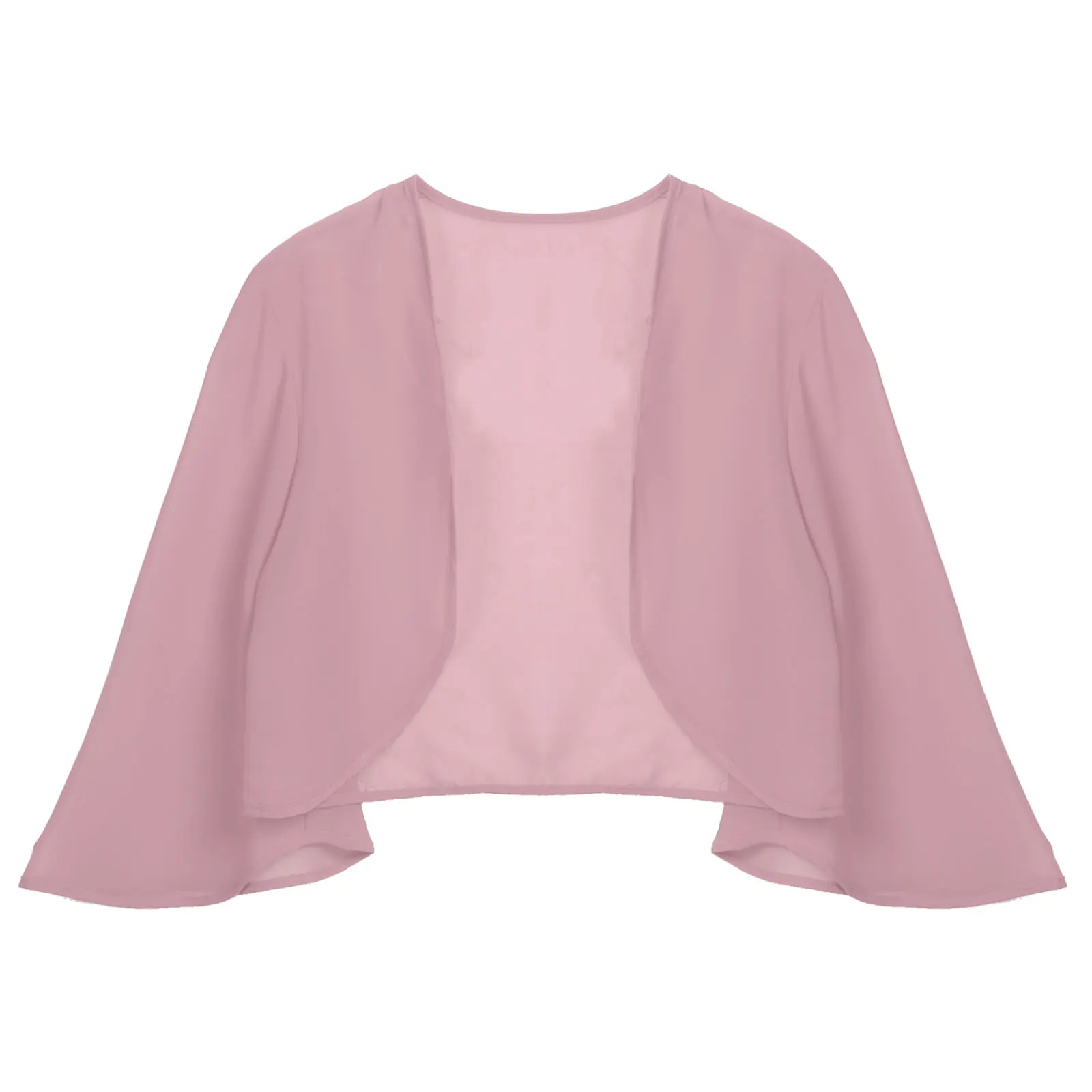 Womens 3/4 Sleeve Chiffon Cardigan Bolero Elegant Summer Ladies Wedding Wraps Shrug Bridal Bolero Long Shawl Evening Cover Up