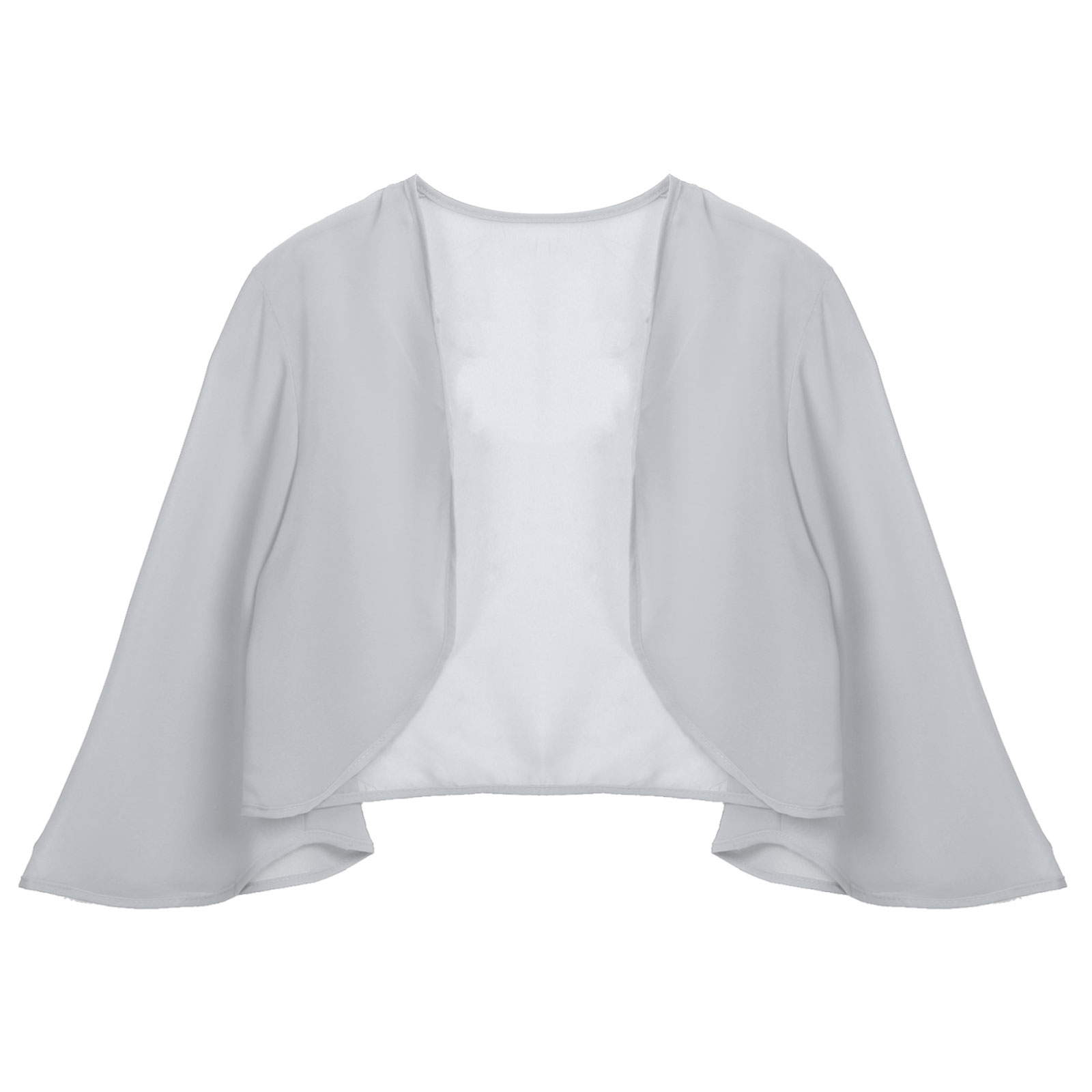 Womens 3/4 Sleeve Chiffon Cardigan Bolero Elegant Summer Ladies Wedding Wraps Shrug Bridal Bolero Long Shawl Evening Cover Up