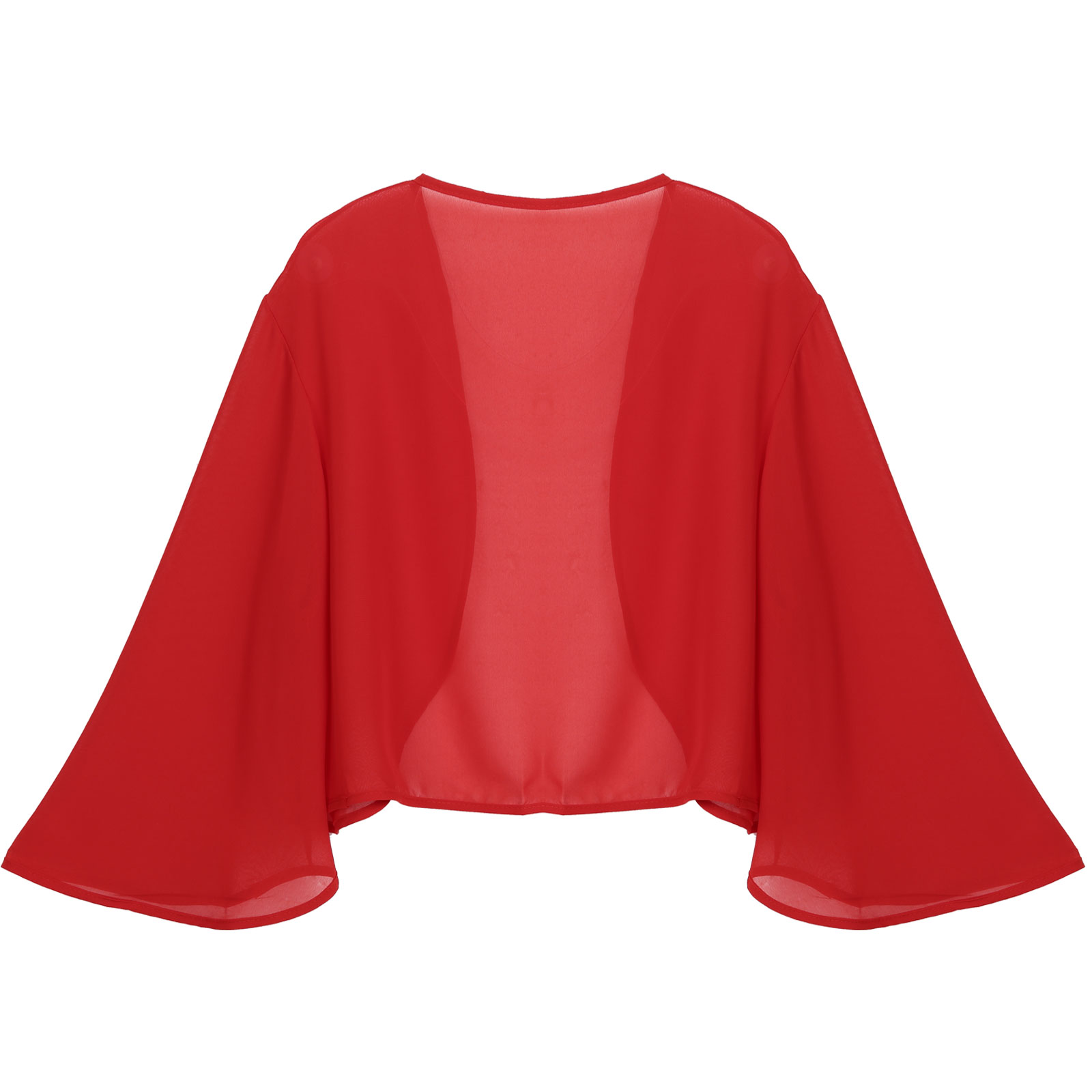 Womens 3/4 Sleeve Chiffon Cardigan Bolero Elegant Summer Ladies Wedding Wraps Shrug Bridal Bolero Long Shawl Evening Cover Up